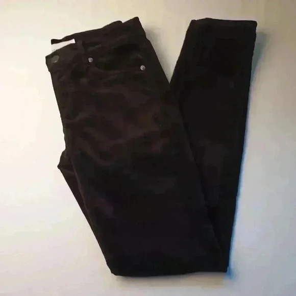 Loft Brand Black Velvet Jeans Size 0/25 Modern Skinny Low Rise - Picture 1 of 10